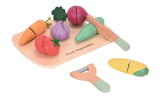 Lelin Wooden Vegetable Cut Ups Playset
