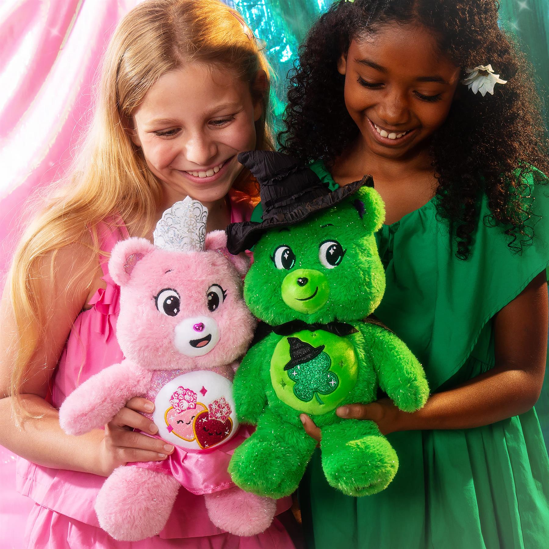 Care Bears - Wicked Movie Plush - Love-a-Lot Bear as Glinda & Good Luck Bear as Elphaba