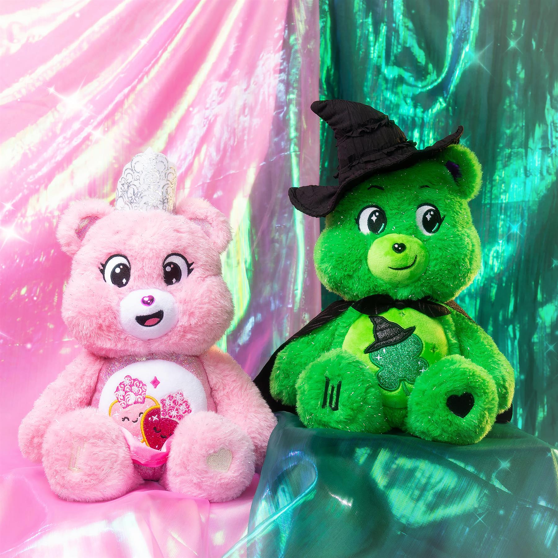 Care Bears - Wicked Movie Plush - Love-a-Lot Bear as Glinda & Good Luck Bear as Elphaba