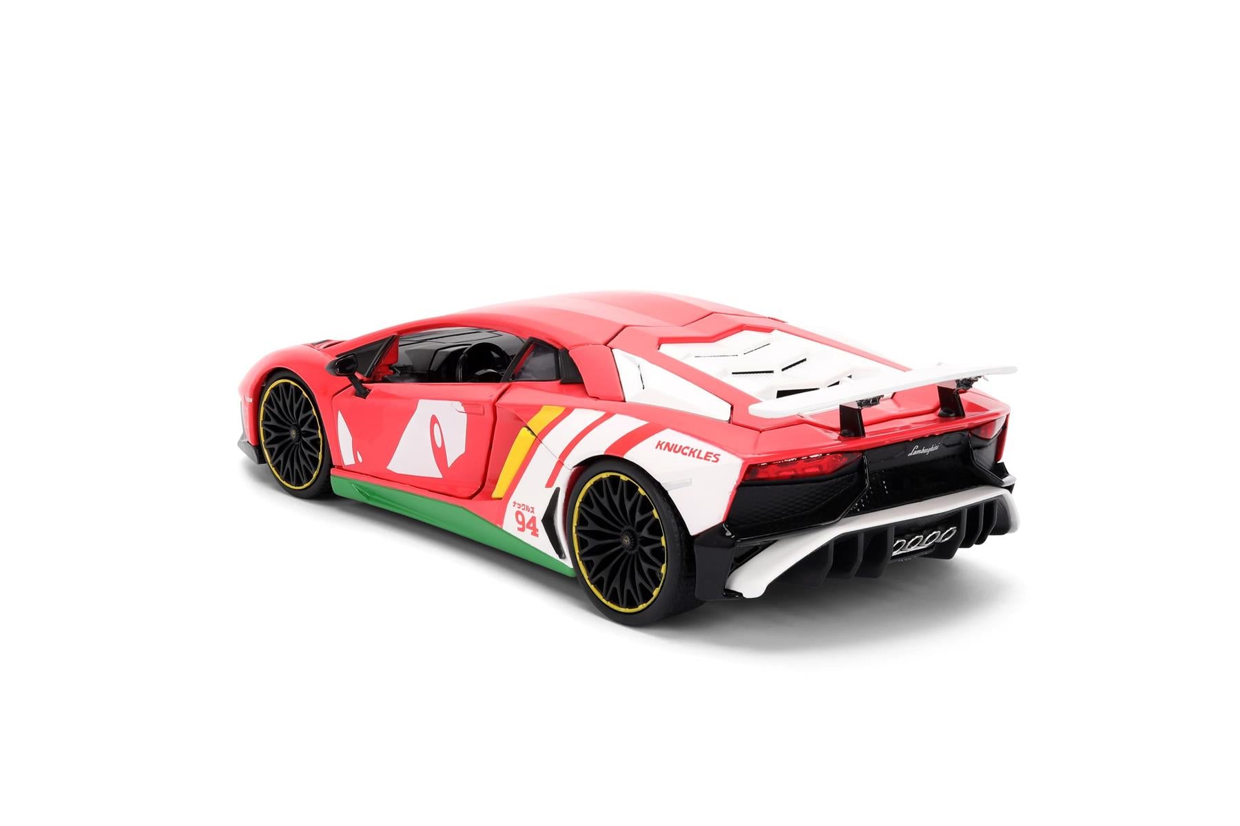 Sonic Lamborghini Aventador 1:24 Scale Die Cast Vehicle with Knuckles Figure