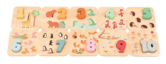 Lelin Wooden Number 1-10 Learning & Sorting Puzzle