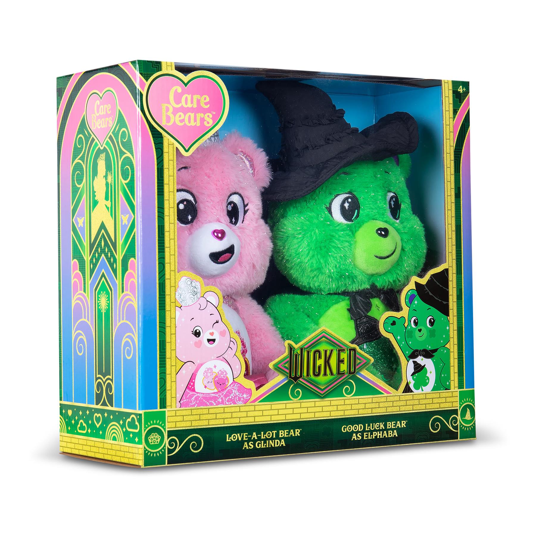 Care Bears - Wicked Movie Plush - Love-a-Lot Bear as Glinda & Good Luck Bear as Elphaba