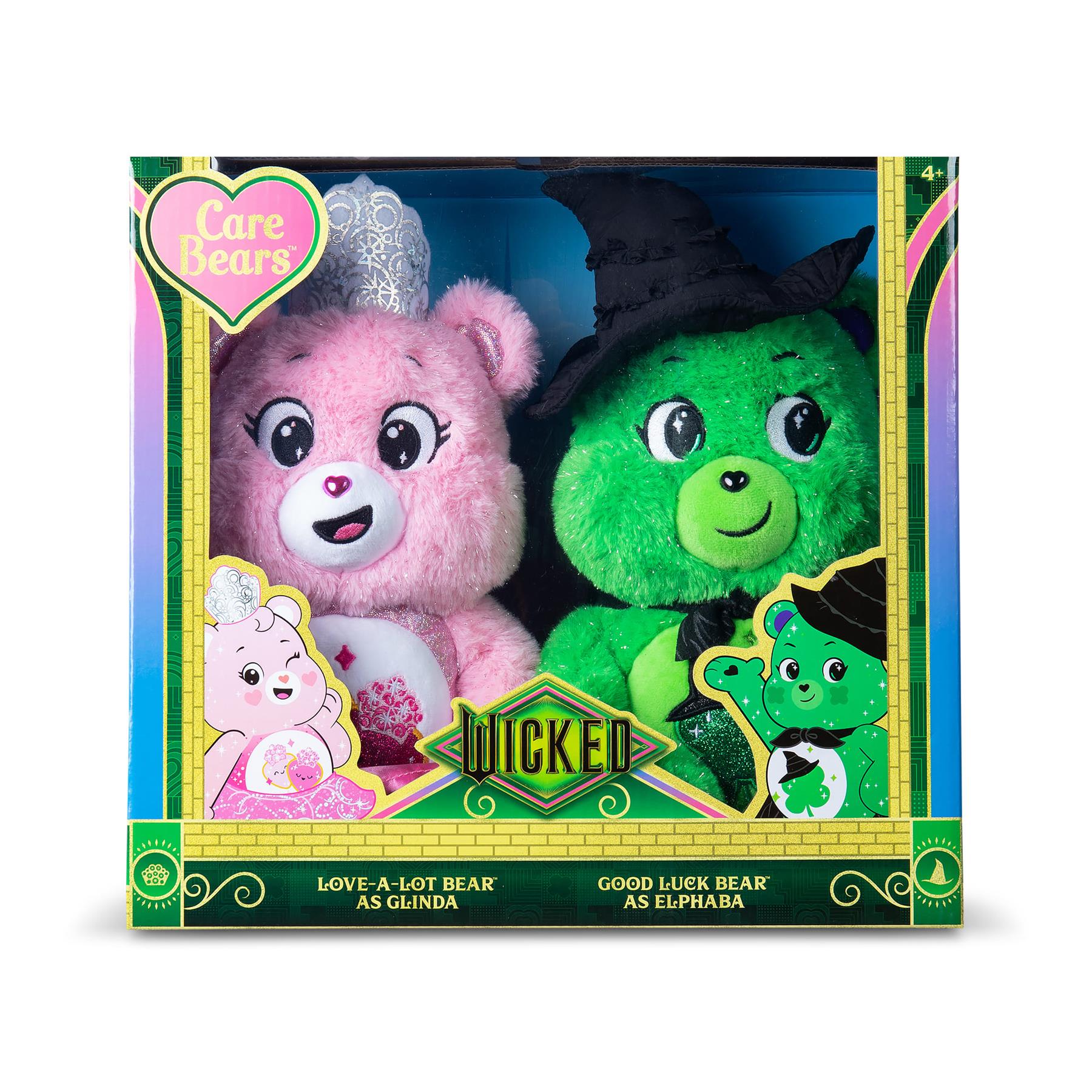 Care Bears - Wicked Movie Plush - Love-a-Lot Bear as Glinda & Good Luck Bear as Elphaba