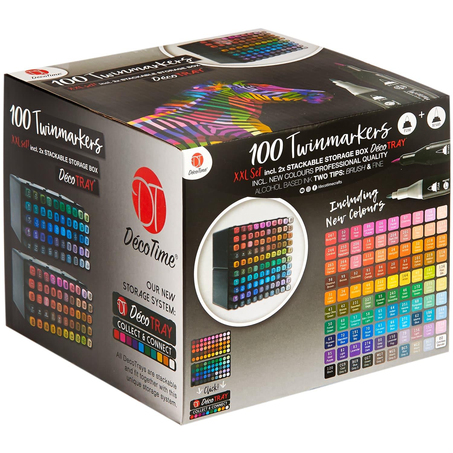 DecoTime 100 Dual Tip Alcohol Markers with Storage Deco Tray