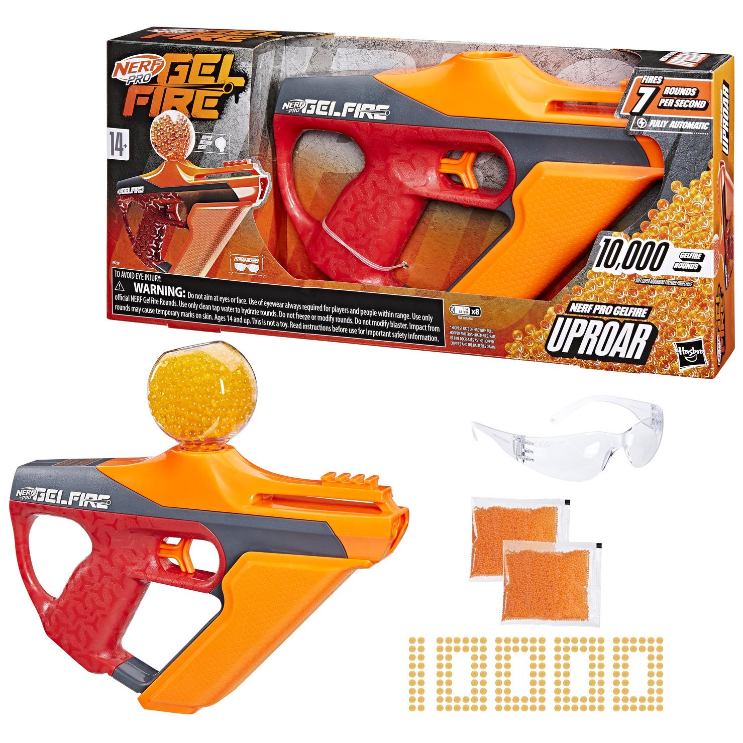 Nerf Pro Gelfire Uproar Blaster 10,000 Rounds, 400 Round Hopper & Protective Eyewear