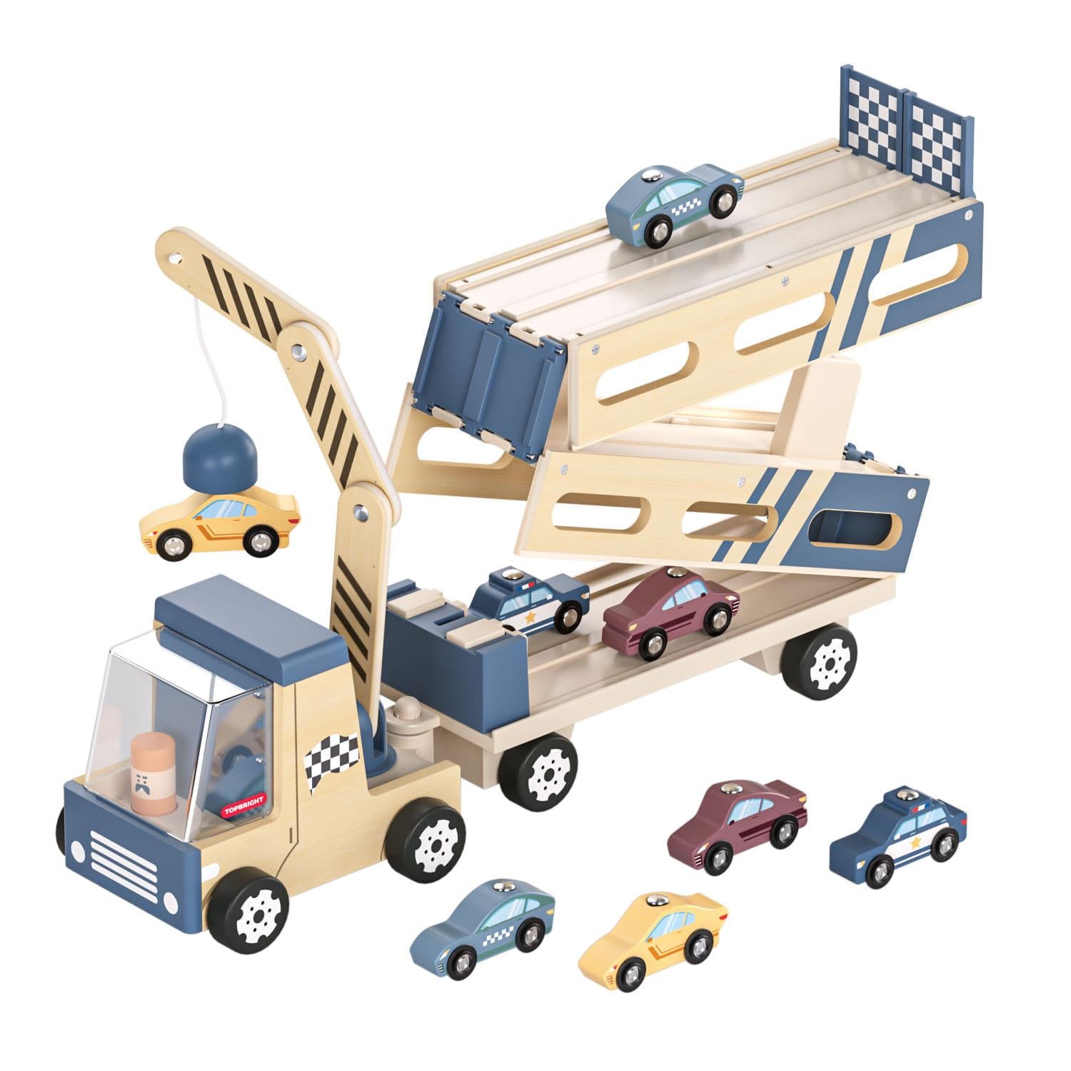 Topbright Wooden Roll & Race Car Transporter