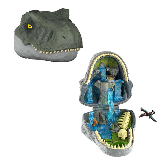 Jurassic World Rebirth Micro Adventure Tyrannosaurus Rex Head Playset