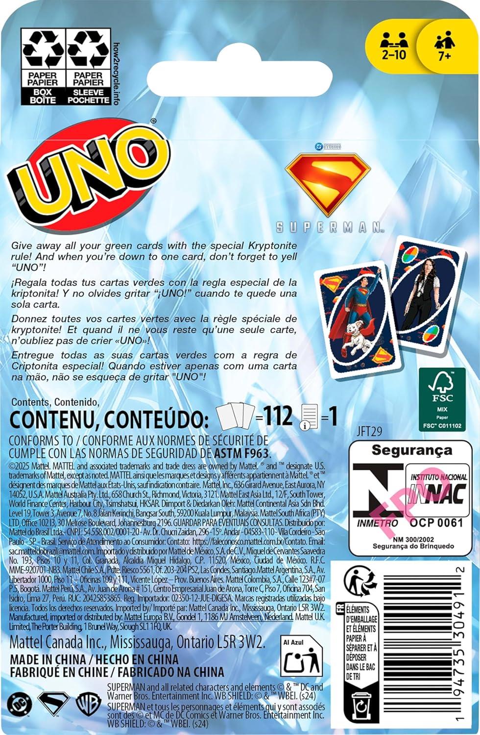 UNO Superman Card Game