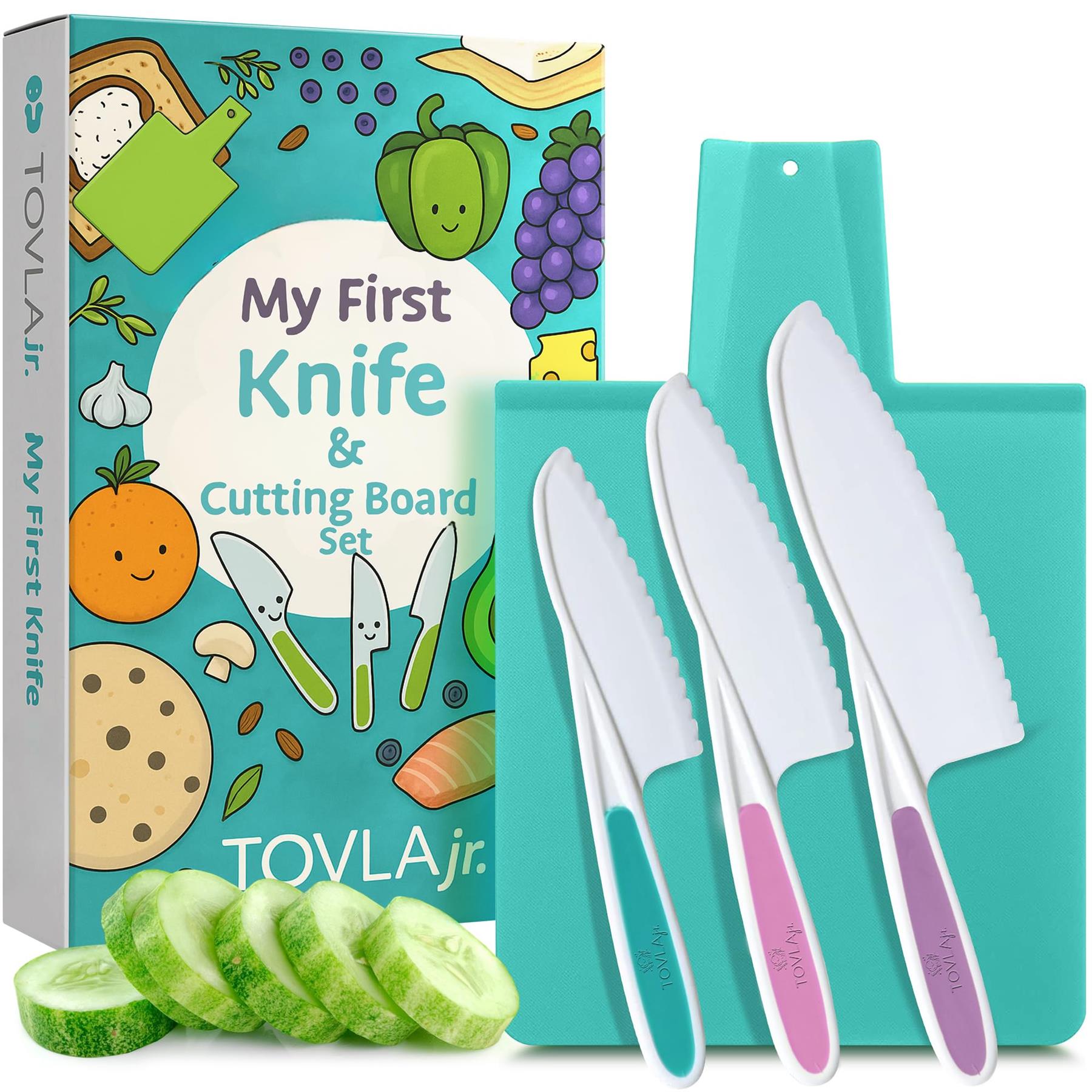 Tovla Jr. Premium Nylon Knives & Foldable Cutting Board Set