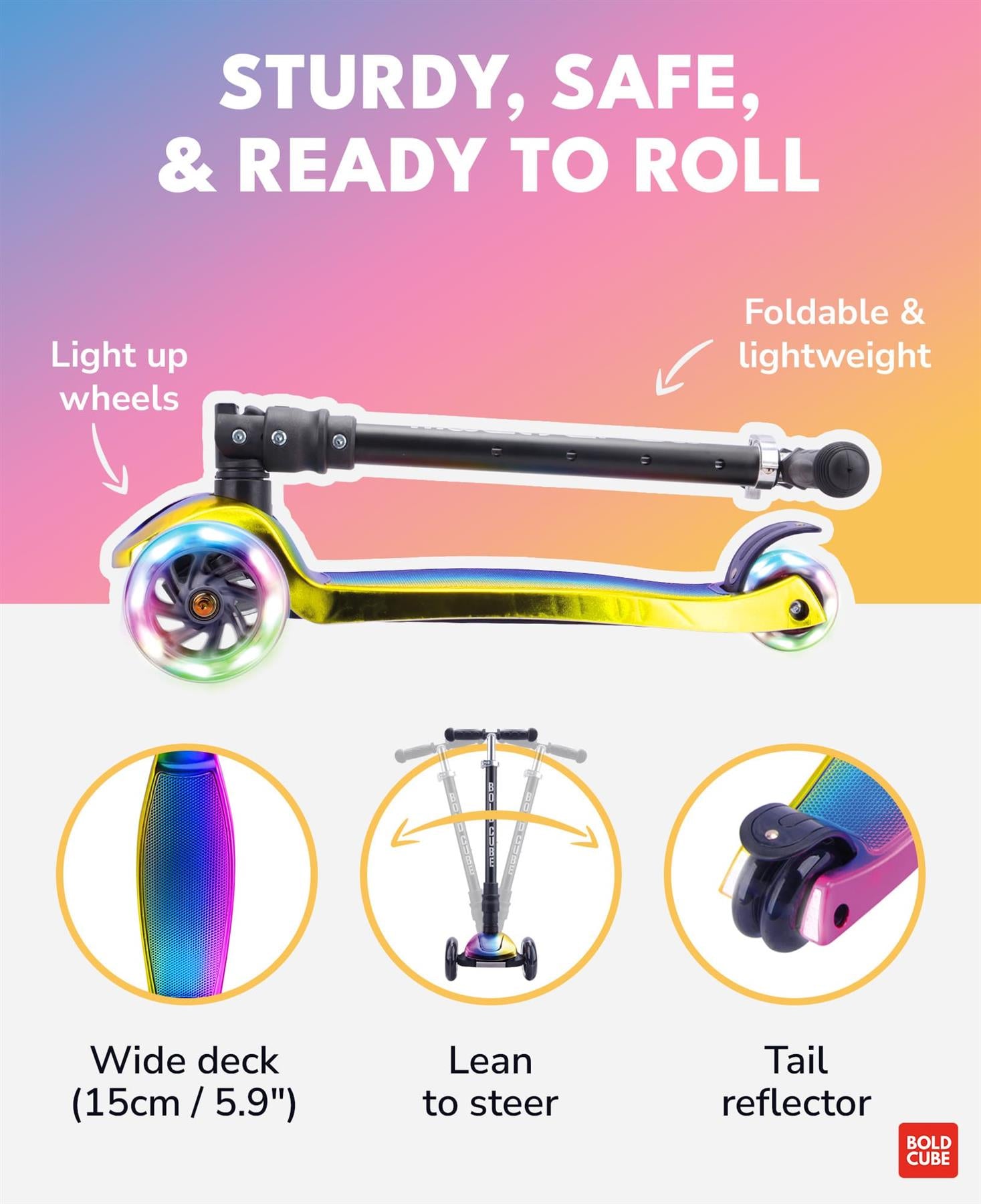 Boldcube Big 3 Wheel Scooter - Dark Night