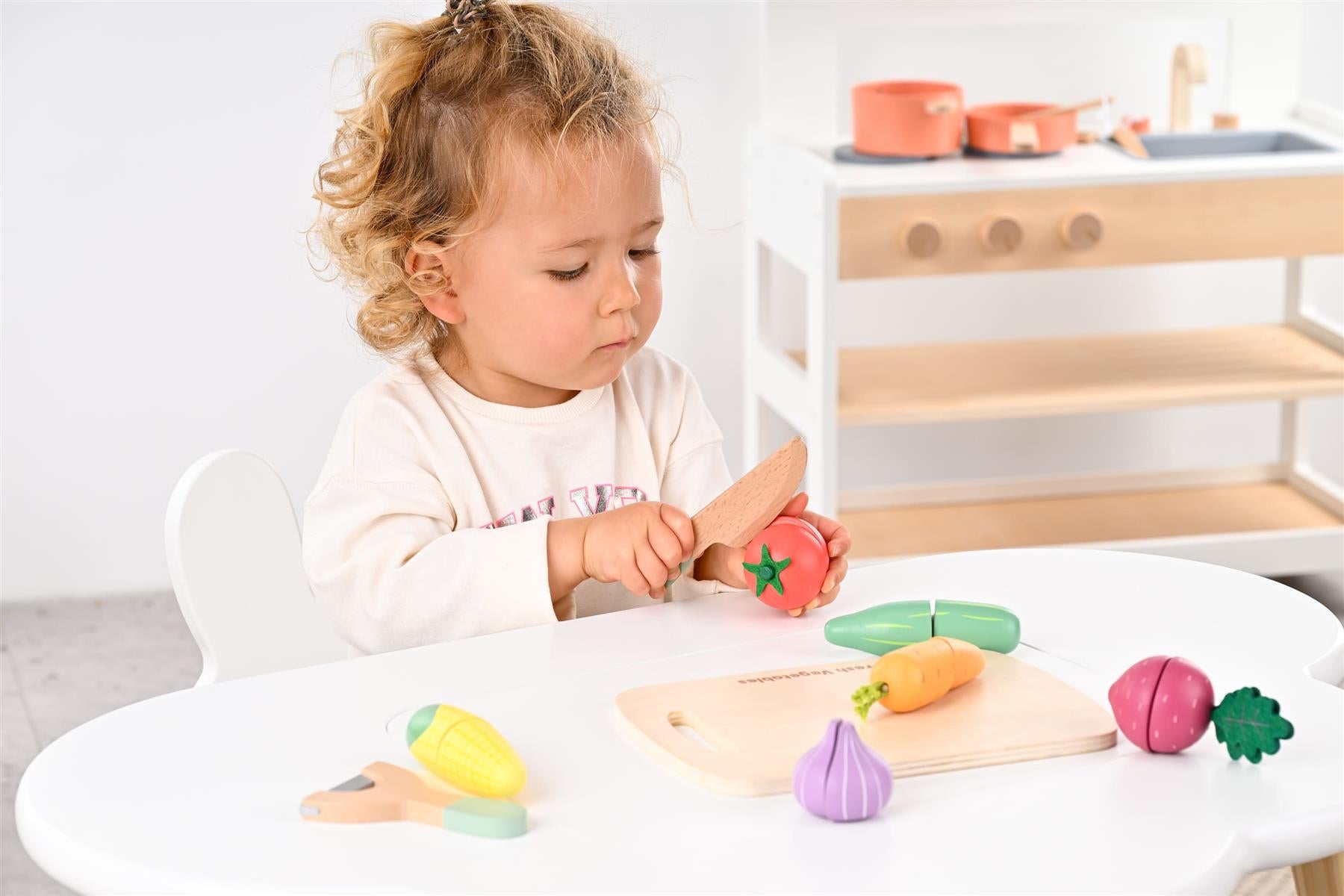 Lelin Wooden Vegetable Cut Ups Playset