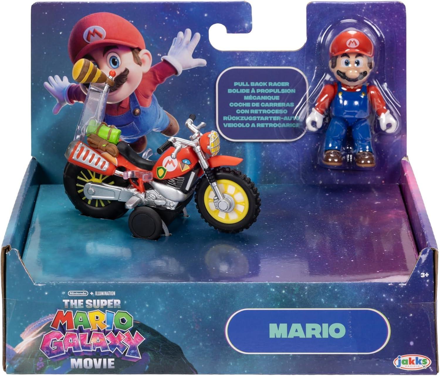 Super Mario 2.5 Inch Figure with Pull Back Motorcycle – Mario