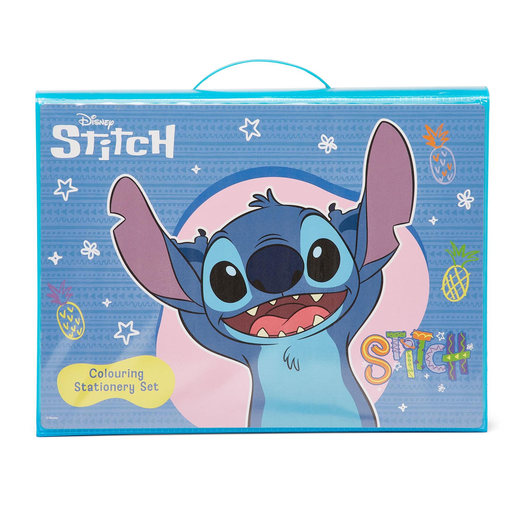 Disney Stitch 162 Piece Childrens Easel Set with Whiteboard, Chalkboard and Accessories