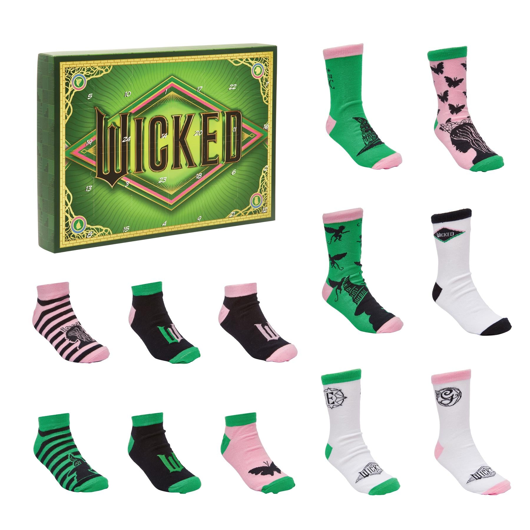 Wicked for Good 24-Day Sock Advent Calendar - 12 pairs