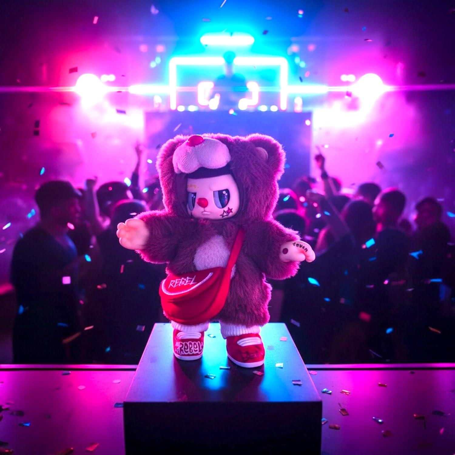 Pop Cuppo Rebel Bear & Bag Movable Plush