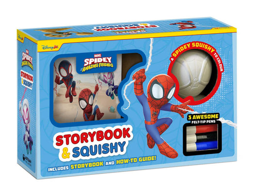 Marvel Spidey & His Amazing Friends Storybook and Colour Your Own Squishy