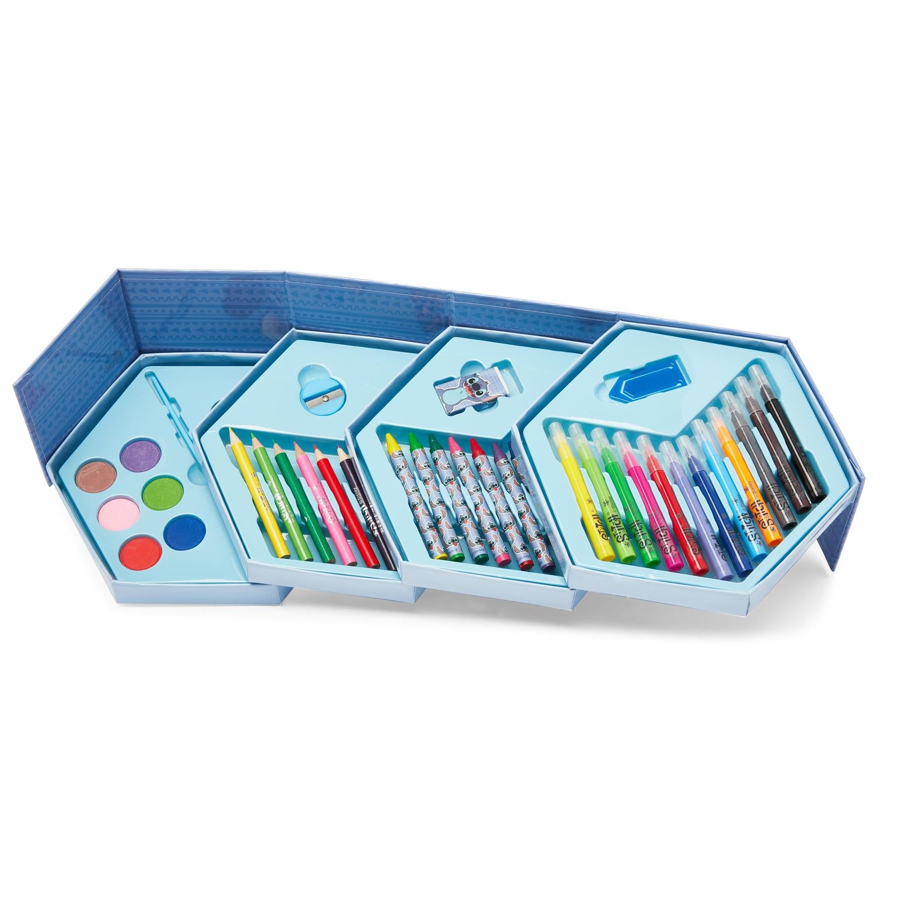 Disney Stitch Deluxe 52-Piece Hexagonal Art Set