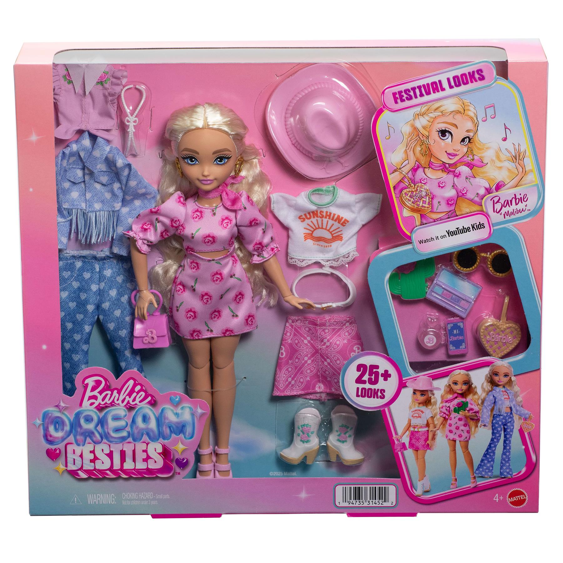 Barbie Dream Besties Festival Looks Set with Barbie Malibu Doll
