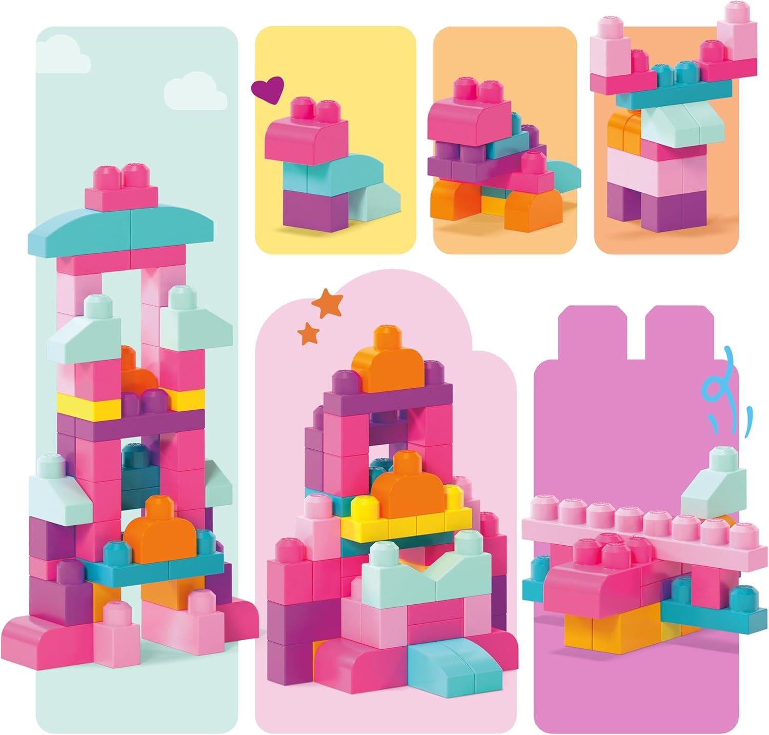MEGA Bloks 60 Piece Big Building Bag - Pink