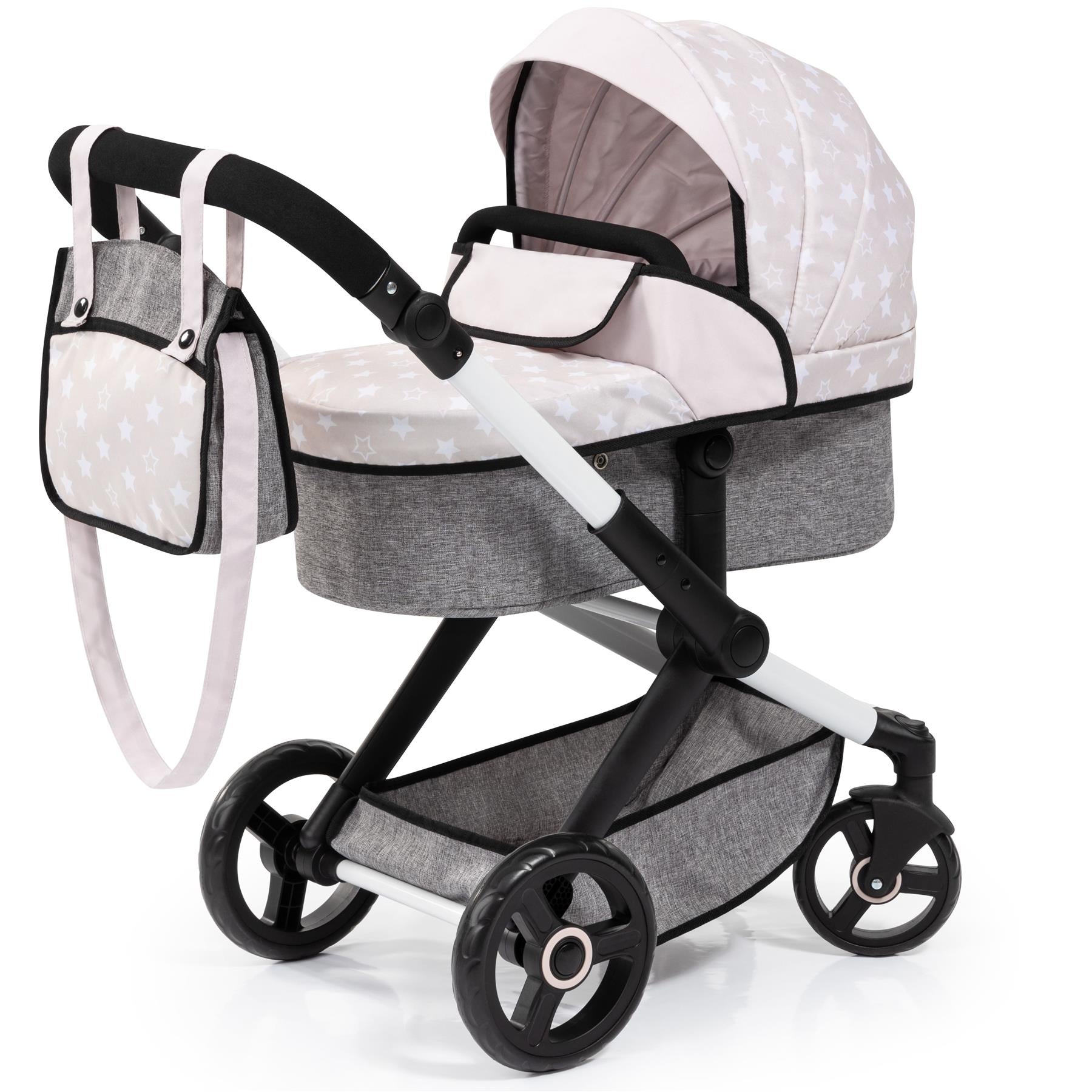 Bayer Doll Pram Xeo - White Grey