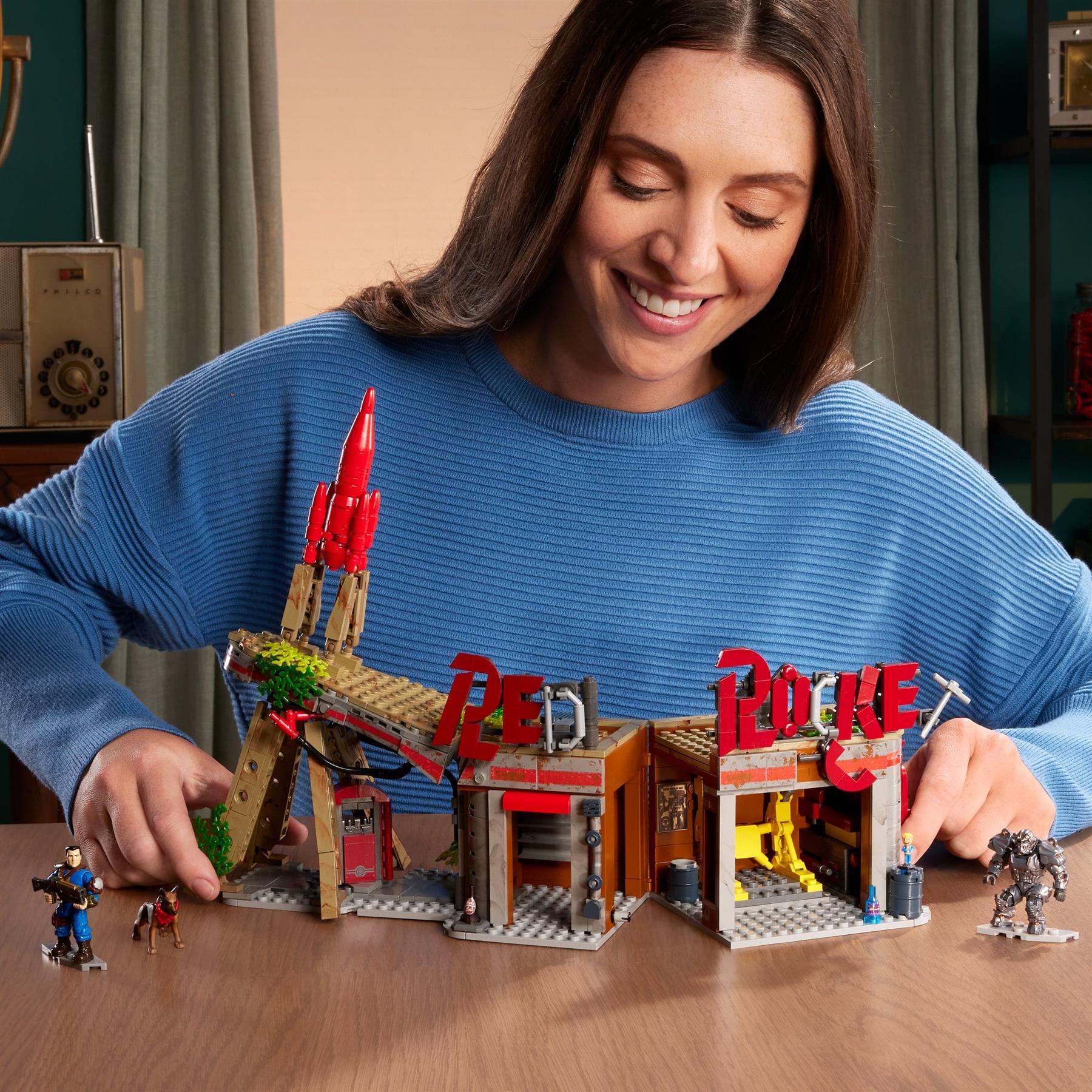MEGA Fallout Red Rocket Building Toy Kit with 2 Action Figures