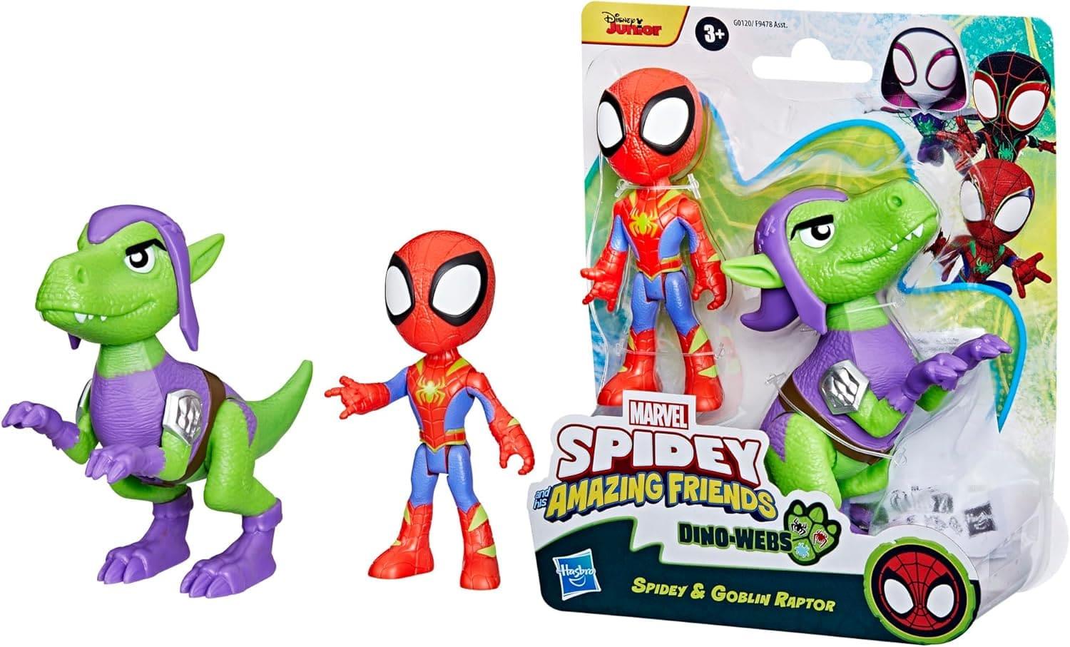 Spidey and His Amazing Friends Dino Webs Spidey and Goblin Raptor