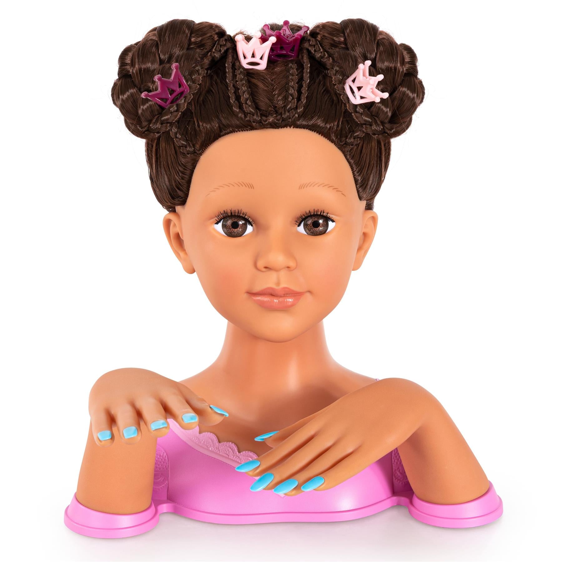 Bayer Charlene Super Model Magic Nails Styling Head Brunette