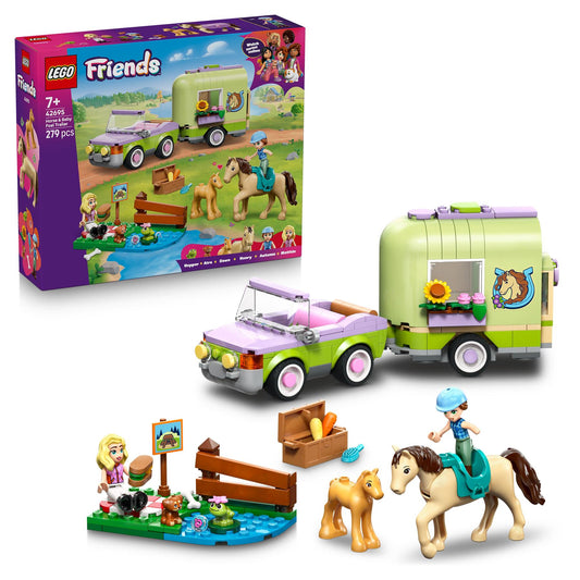 LEGO Friends Horse & Baby Foal Trailer Toy Set 42695