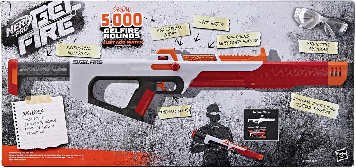 Nerf Pro Gelfire Ghost Bolt Action Blaster with 5000 rounds
