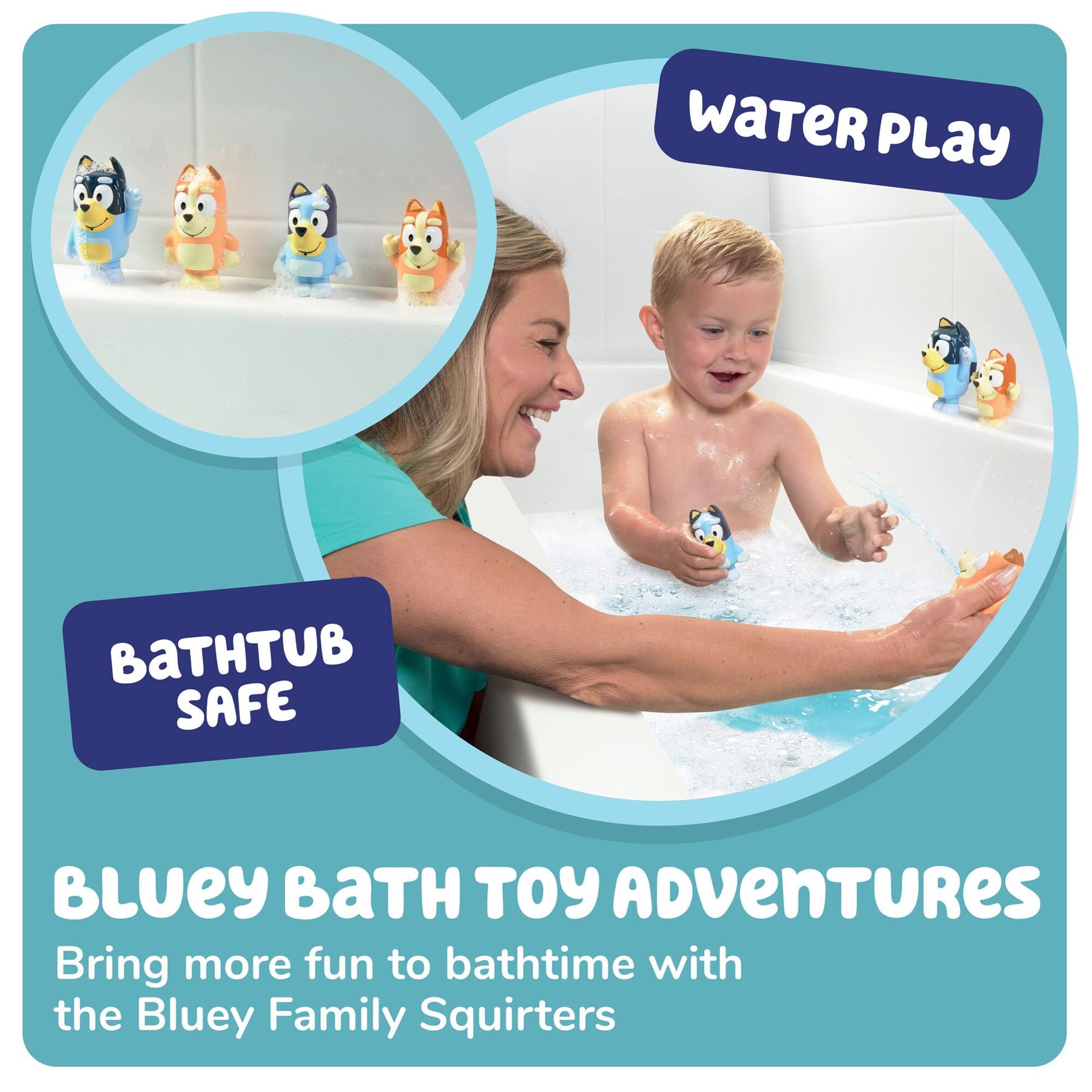Bluey Bath Squirters Family 4 Pack