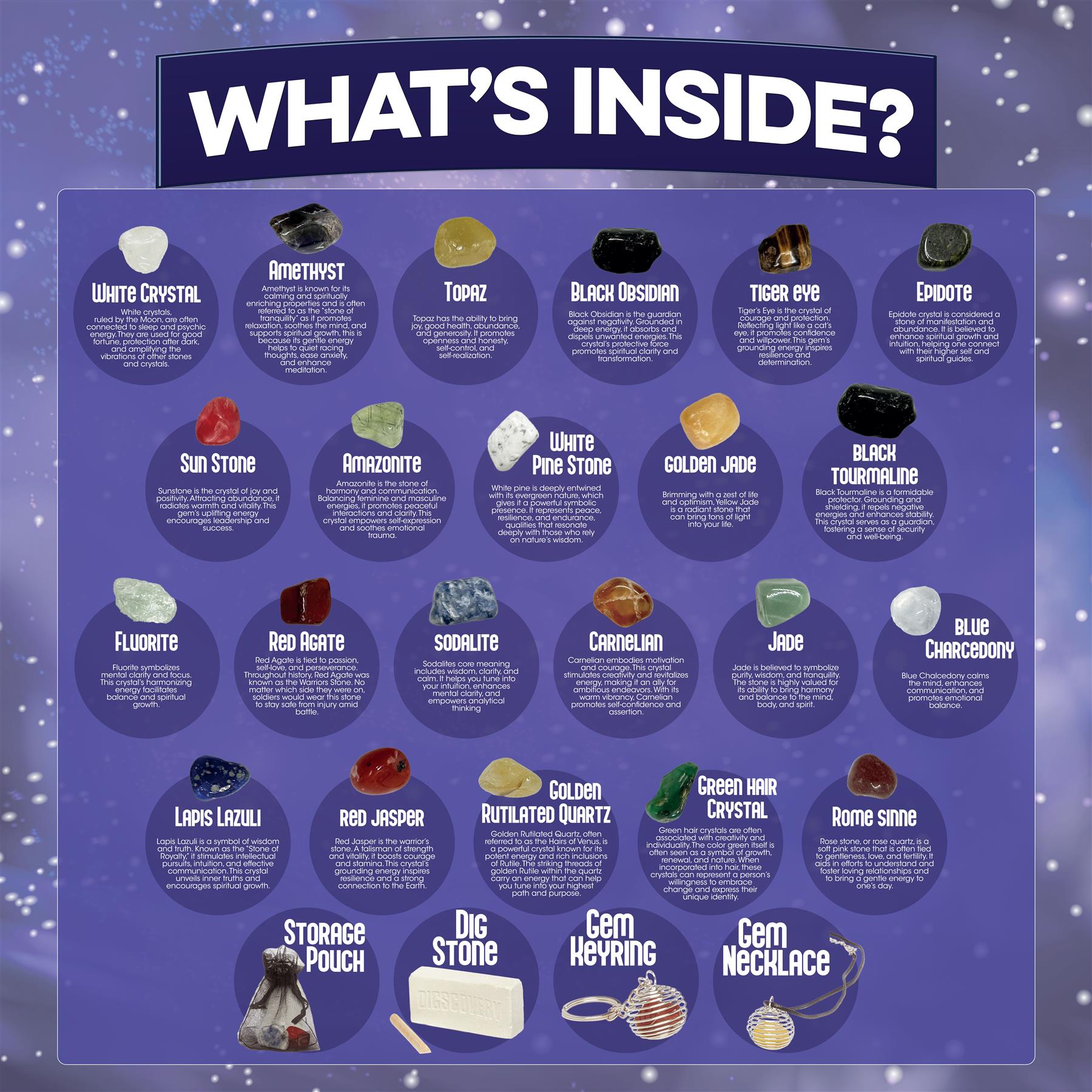 24-Day Crystal Gem Jewellery Advent Calendar