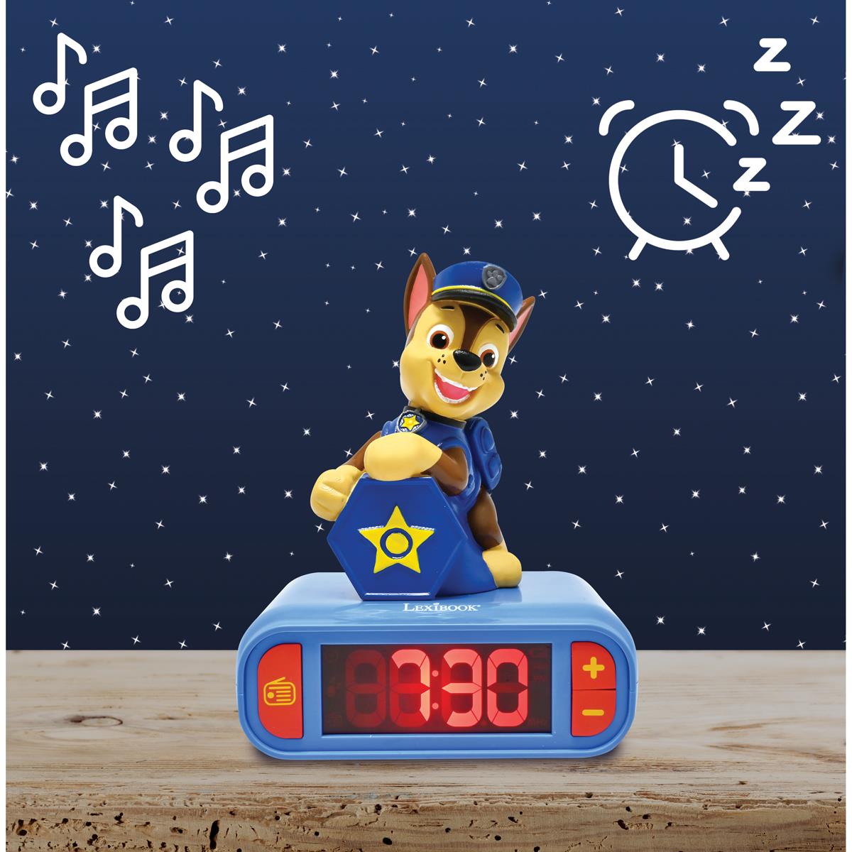 PAW Patrol Chase Night Light Alarm Clock With Sounds