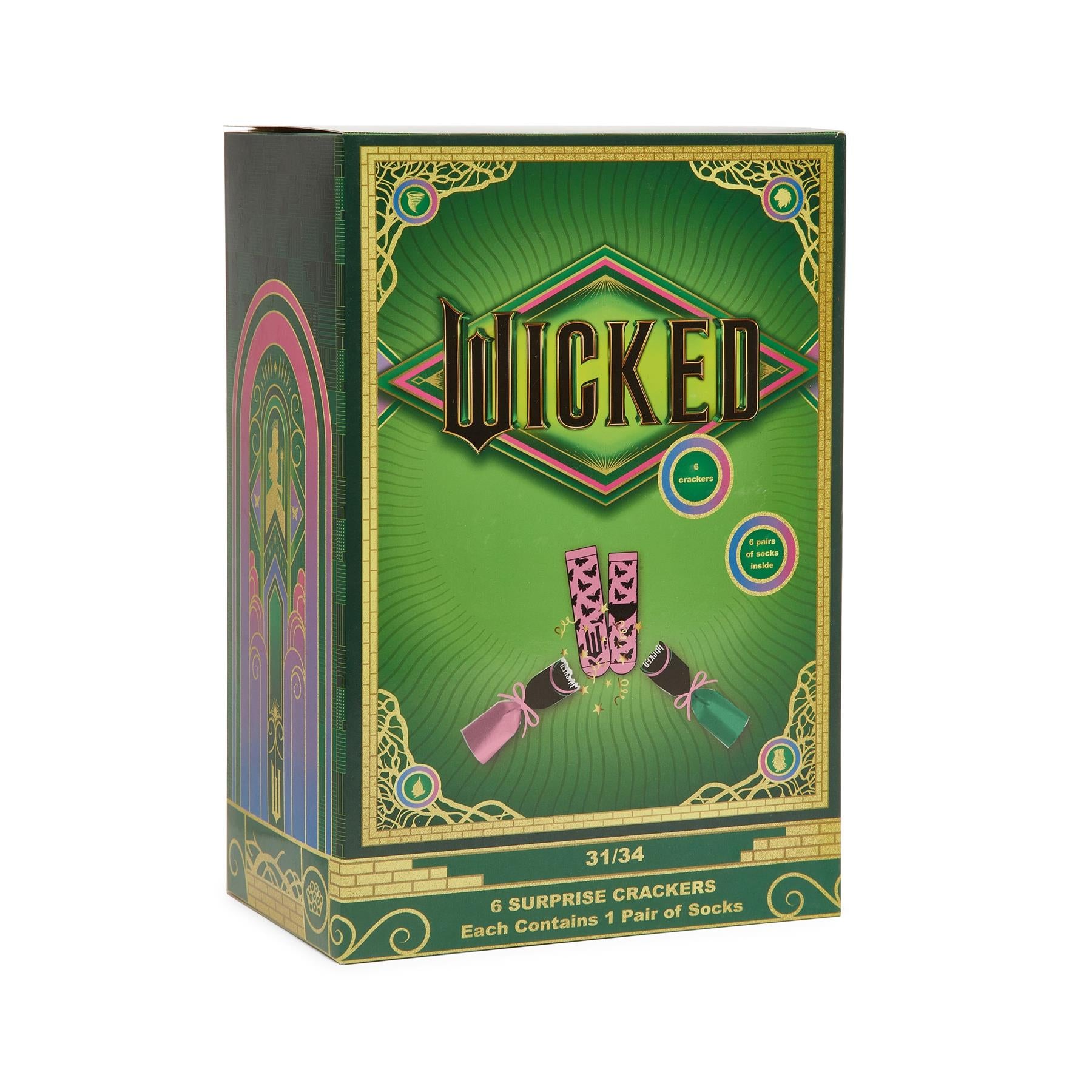 Wicked for Good Christmas Cracker Socks - Pack of 6