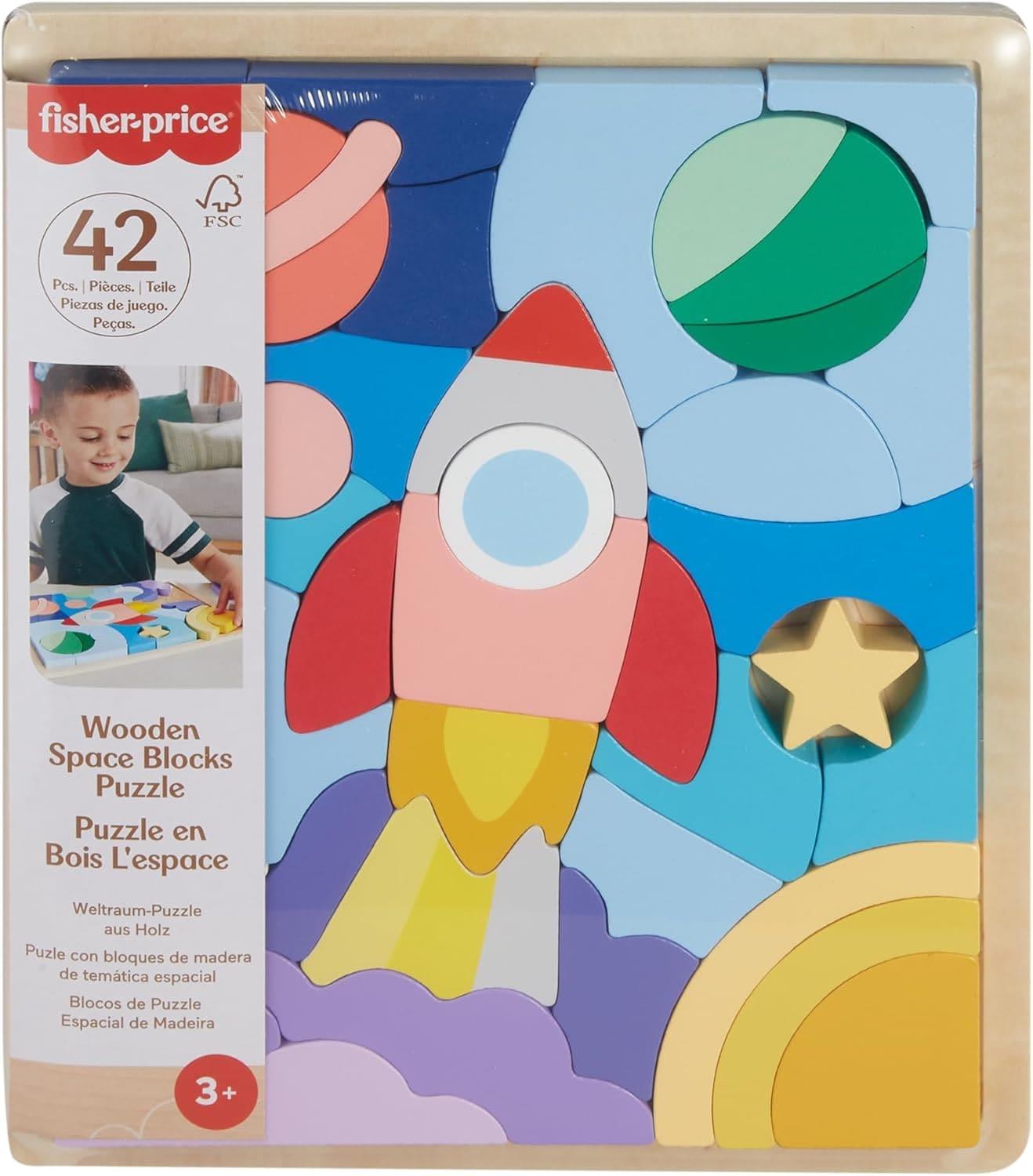 Fisher Price Wooden Space Blocks Puzzle