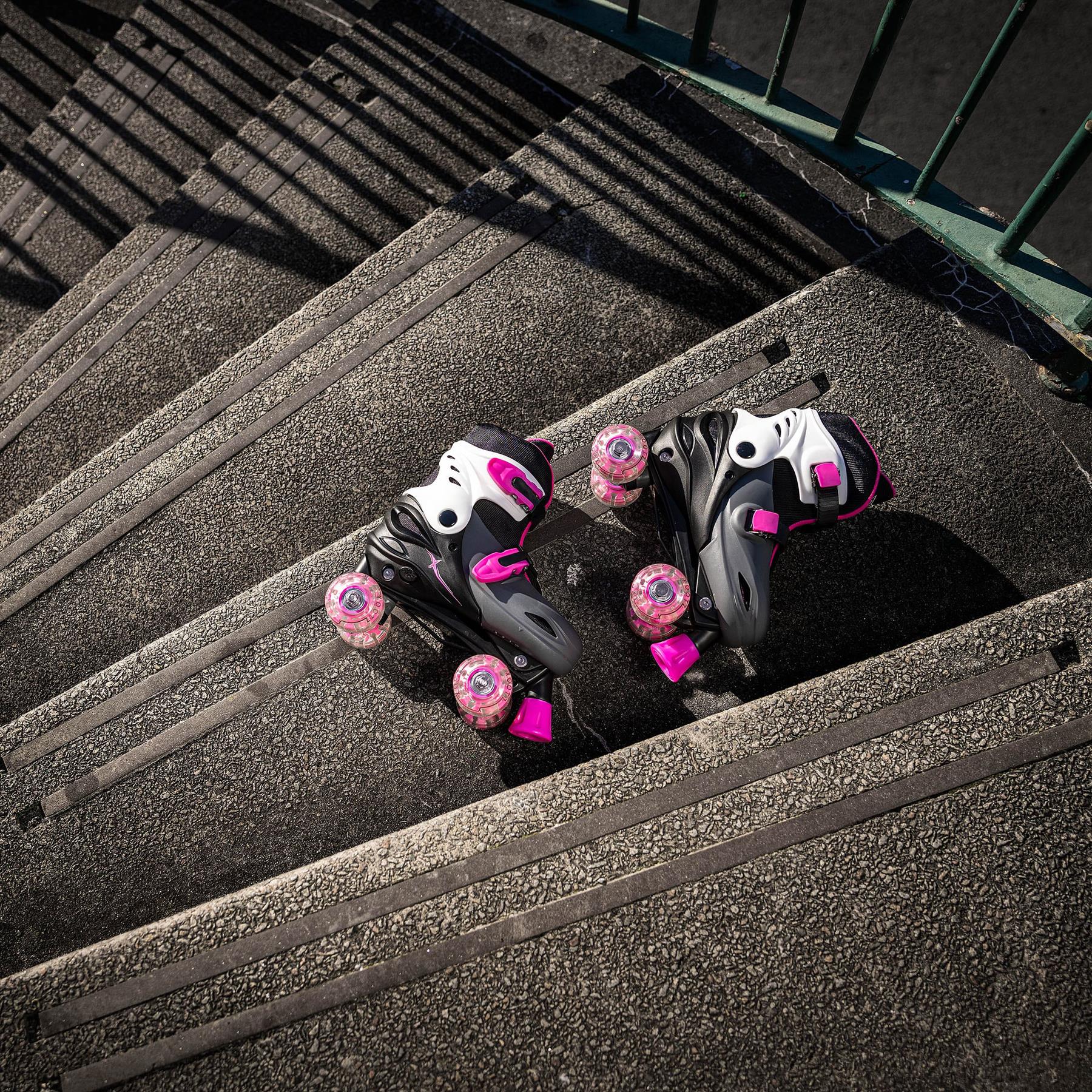 Xootz Quad Led Pink Skates - Medium