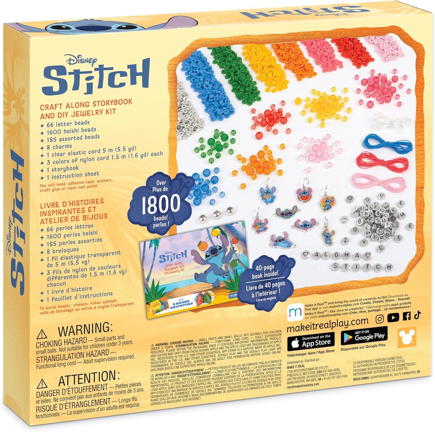 Make It Real Disney Stitch Craft Along Storybook & DIY Jewelry Kit