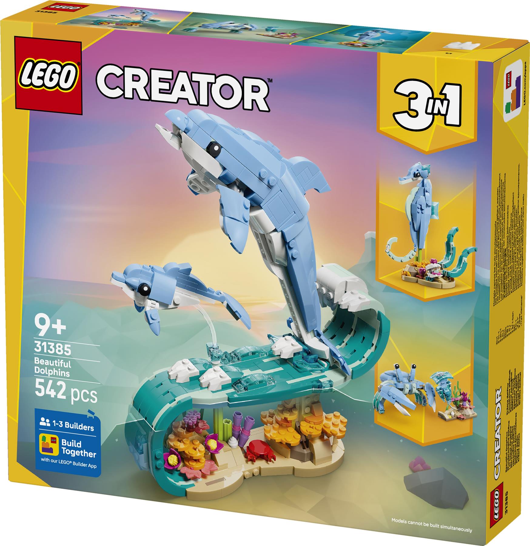 LEGO Creator 3in1 Sea Animals Beautiful Dolphins 31385