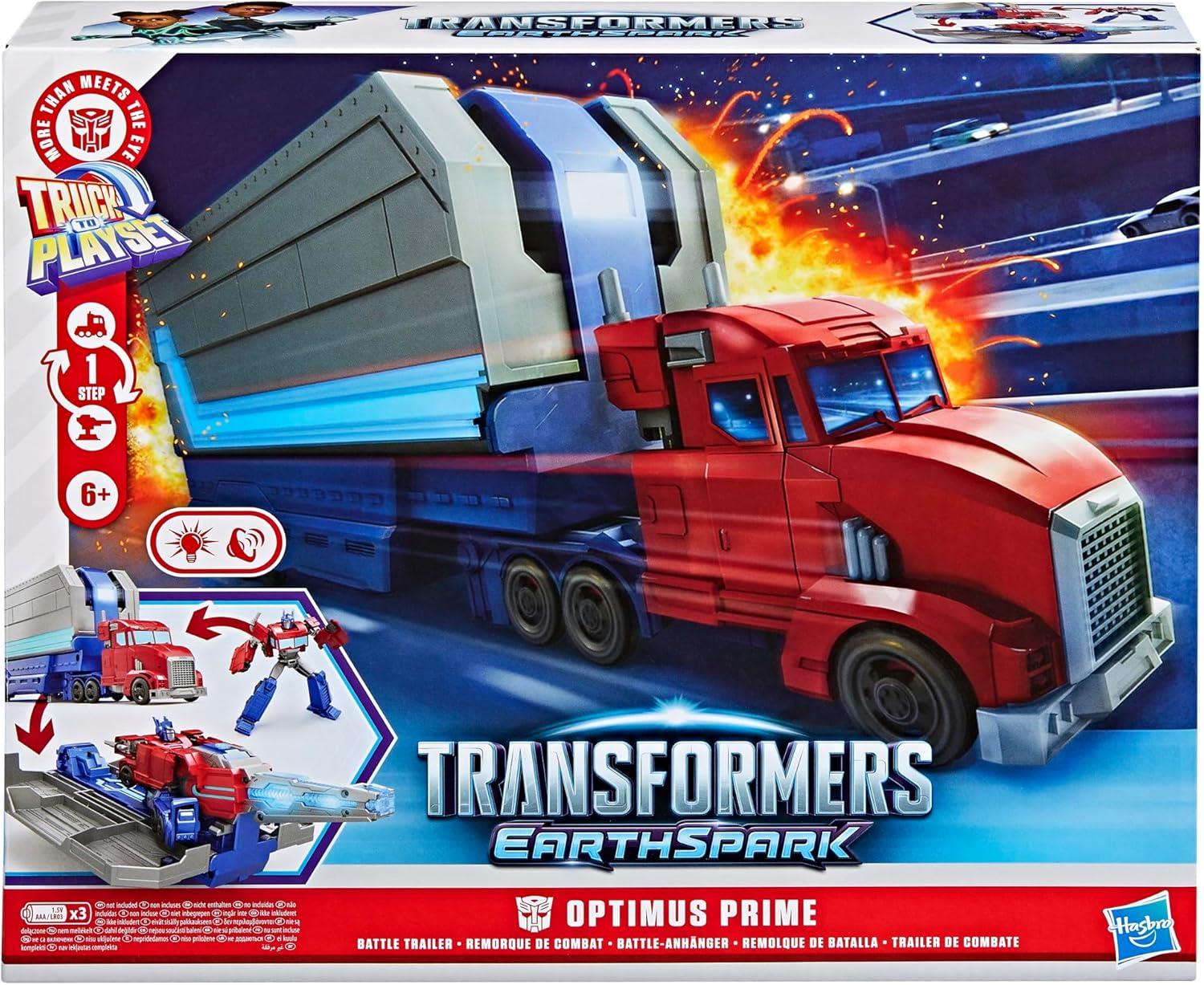 Transformers EarthSpark Optimus Prime Battle Trailer Playset