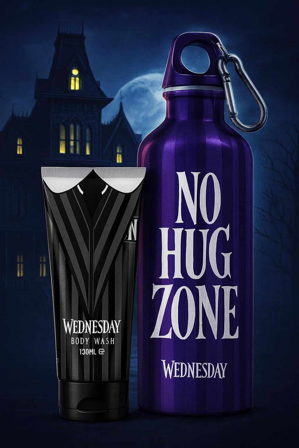 Wednesday Water Bottle & 150ml Body Wash Gift Set