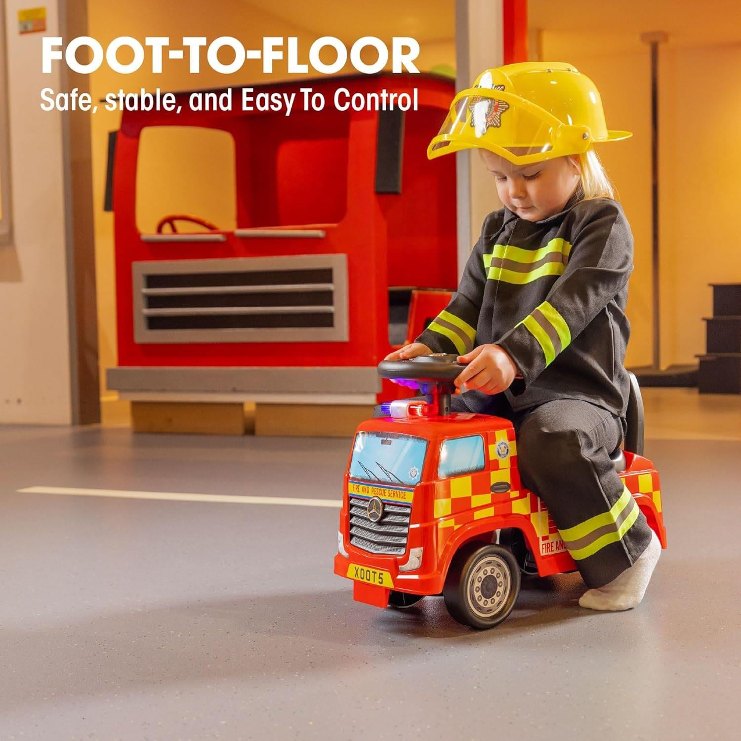 Xootz Mercedes-Benz Fire Engine Foot to Floor Ride On