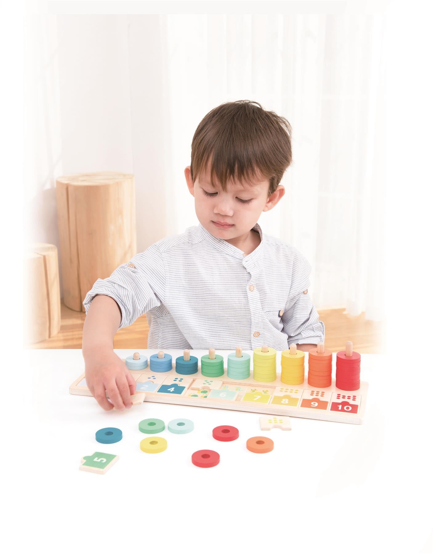 Lelin Wooden 1-10 Counting and Matching Board