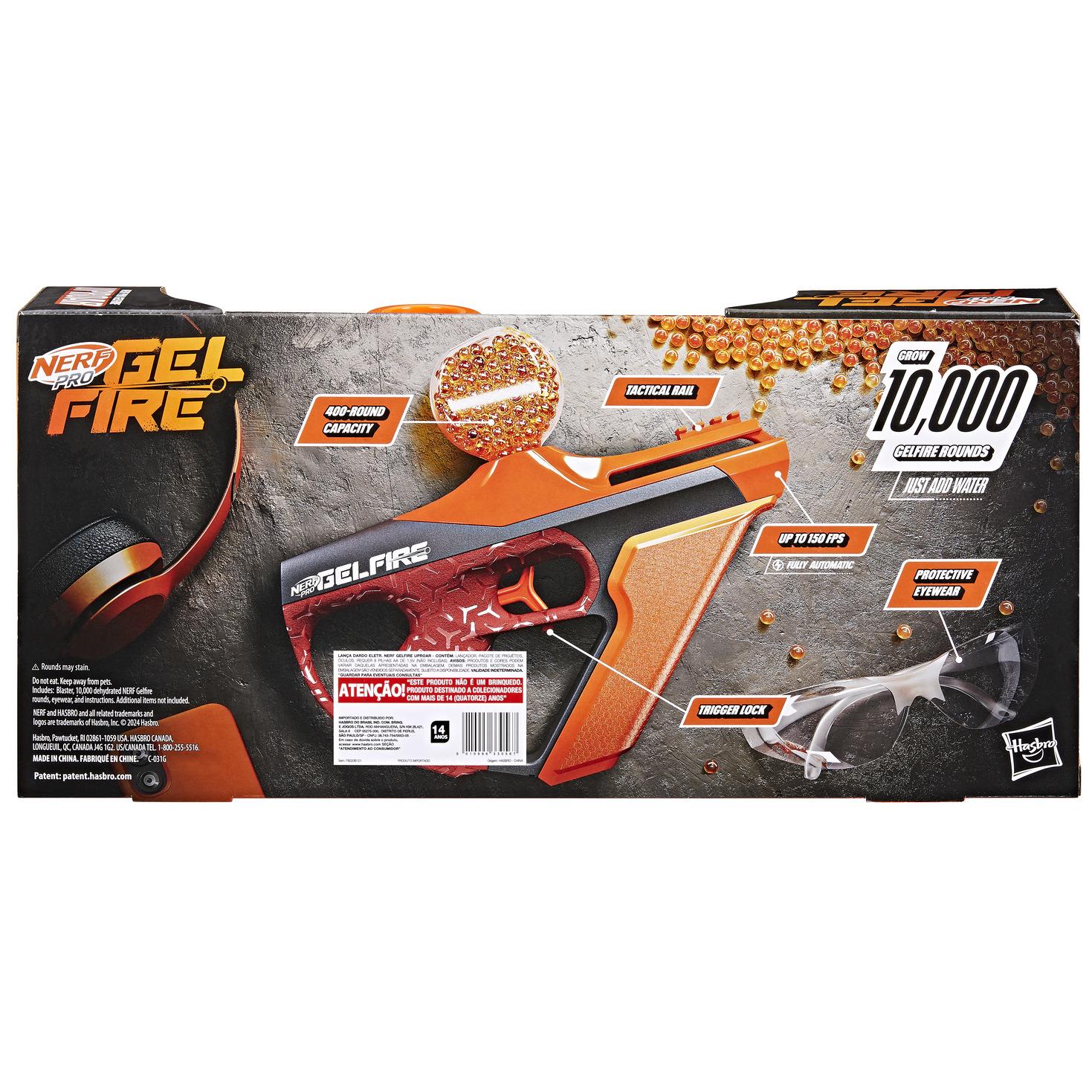 Nerf Pro Gelfire Uproar Blaster 10,000 Rounds, 400 Round Hopper & Protective Eyewear