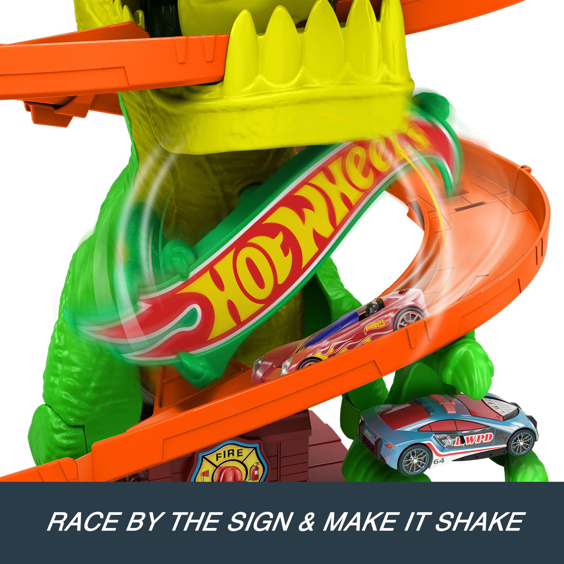 Hot Wheels T-Rex Blaze Battle Race Track
