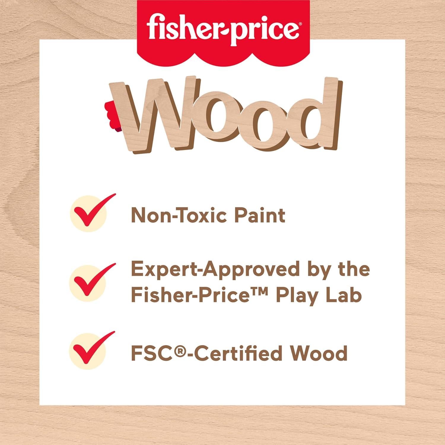 Fisher-Price Tiny Garden Wooden Pull-Along Stacking Snail Toddler