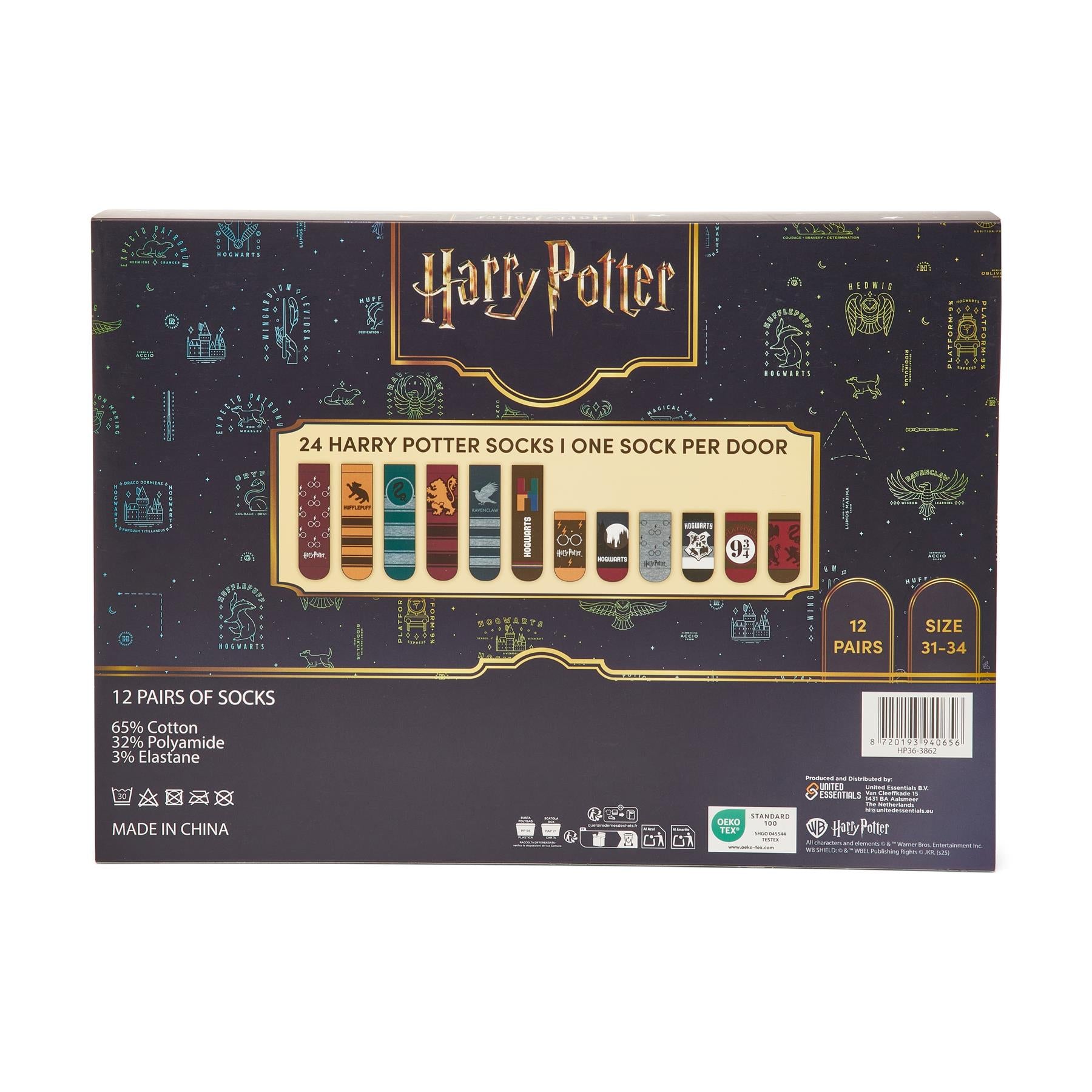 Harry Potter 24-Day Sock Advent Calendar - 12 pairs