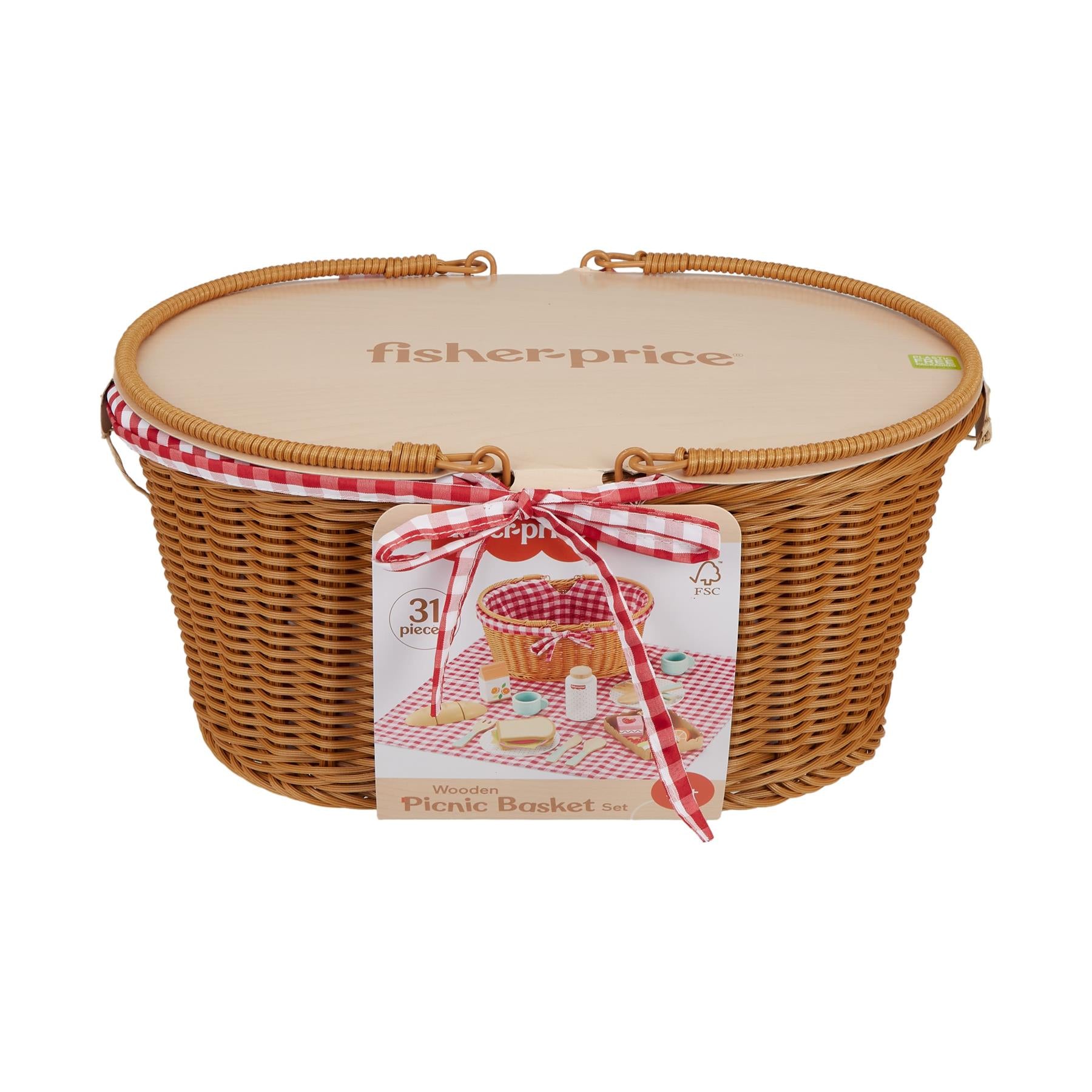 Fisher-Price Wooden Picnic Basket Set