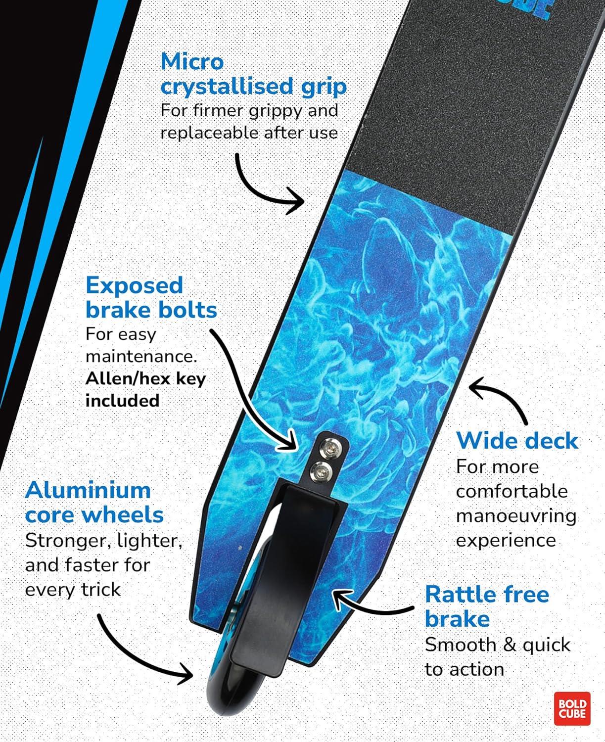 Boldcube Deluxe Stunt Scooter - Light Water
