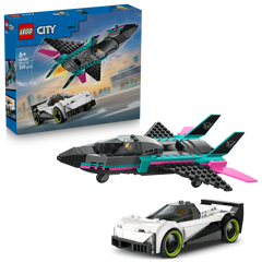 LEGO City Jet vs Car Toy Vehicle Model Kit 60489