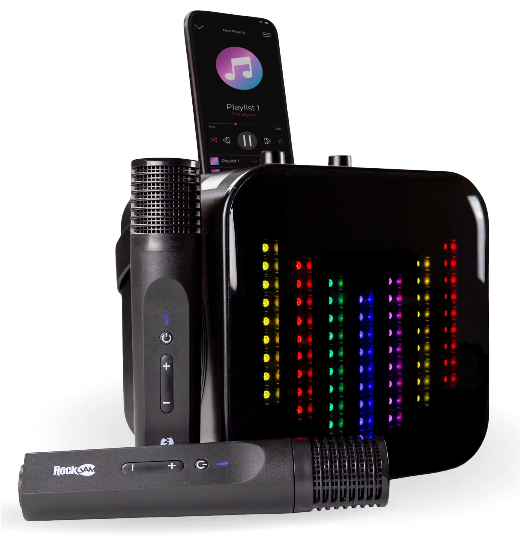 PDT RockJam Karaoke Machine with Two Wireless Microphones