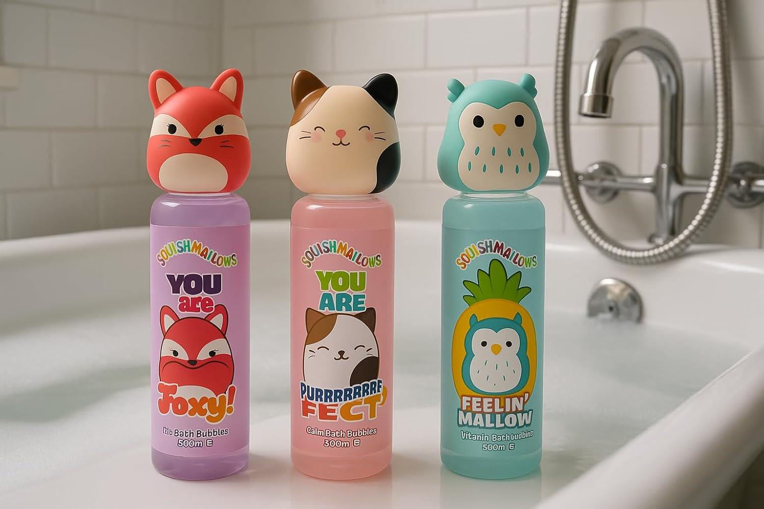 Squishmallows 300ml Bath Bubbles with Topper Gift